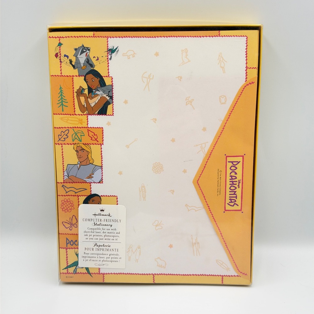 Hallmark Disney Pocahontas Stationery 30 Sheets 31 Envelopes Vintage